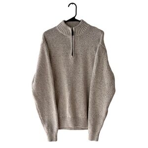 Chaps Speckled Knit 1/4 Zip Sweater Casual Pullover